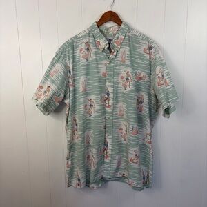 REYN SPOONER Cotton Coral Reef Fisherman Reverse Print Aloha Hawaiian Shirt 3XL